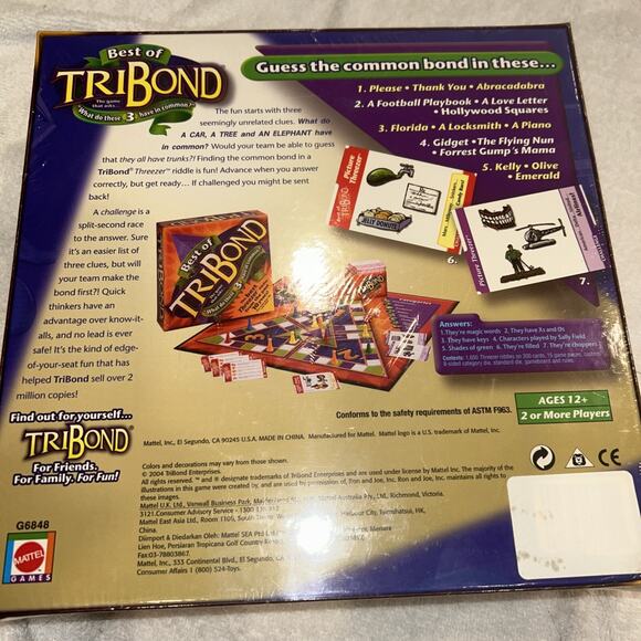 Best of Tribond Board Game from Patch New Sealed Tri Bond Family Night - Picture 2 of 2